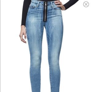 Good American Good Waist exposed zipper jeans